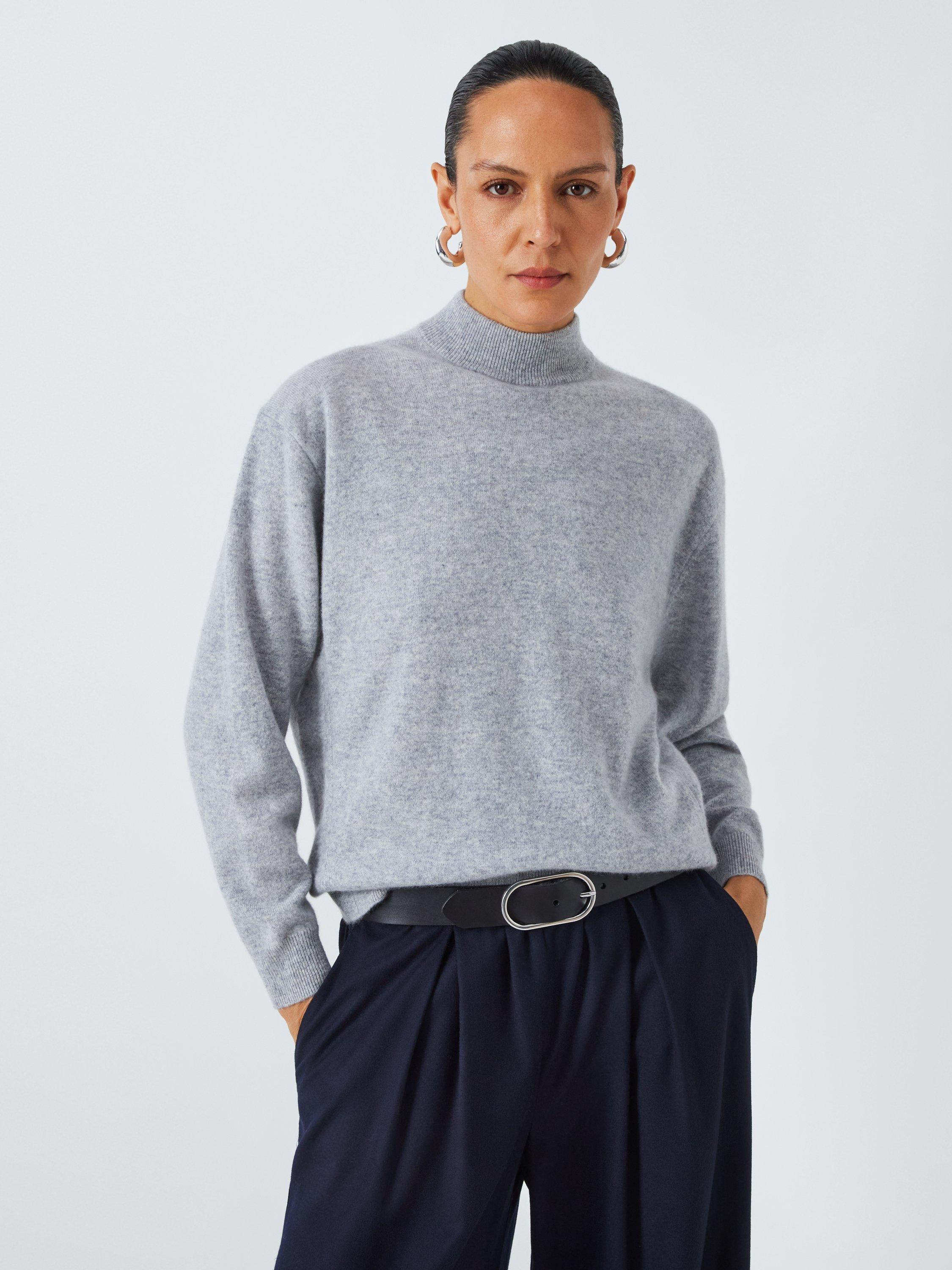 Product image 1 of 6, which shows John Lewis Cashmere Turtle Neck Jumper, Grey, XS