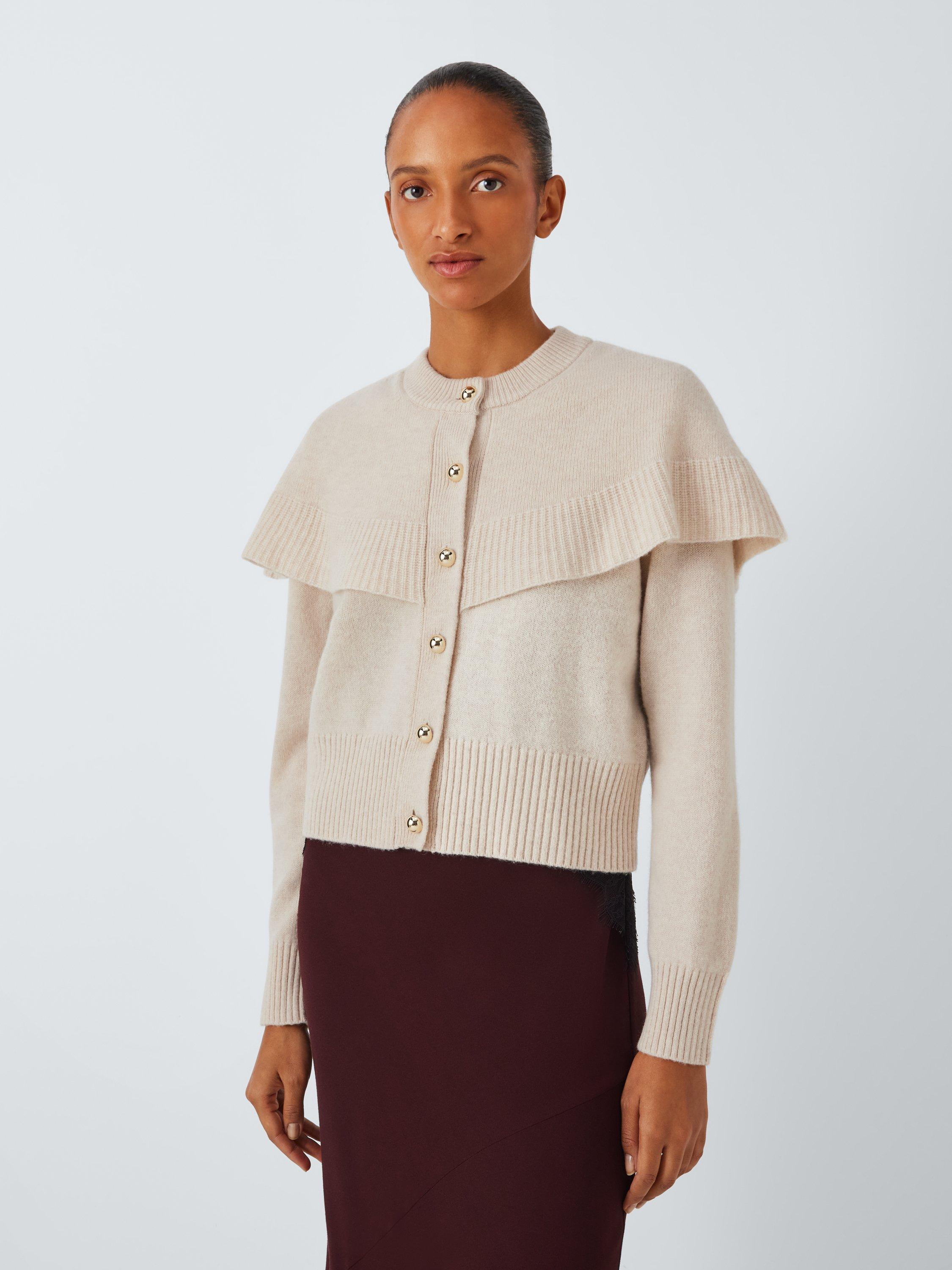 John Lewis Wool Blend Knit Cape Cardigan, Natural