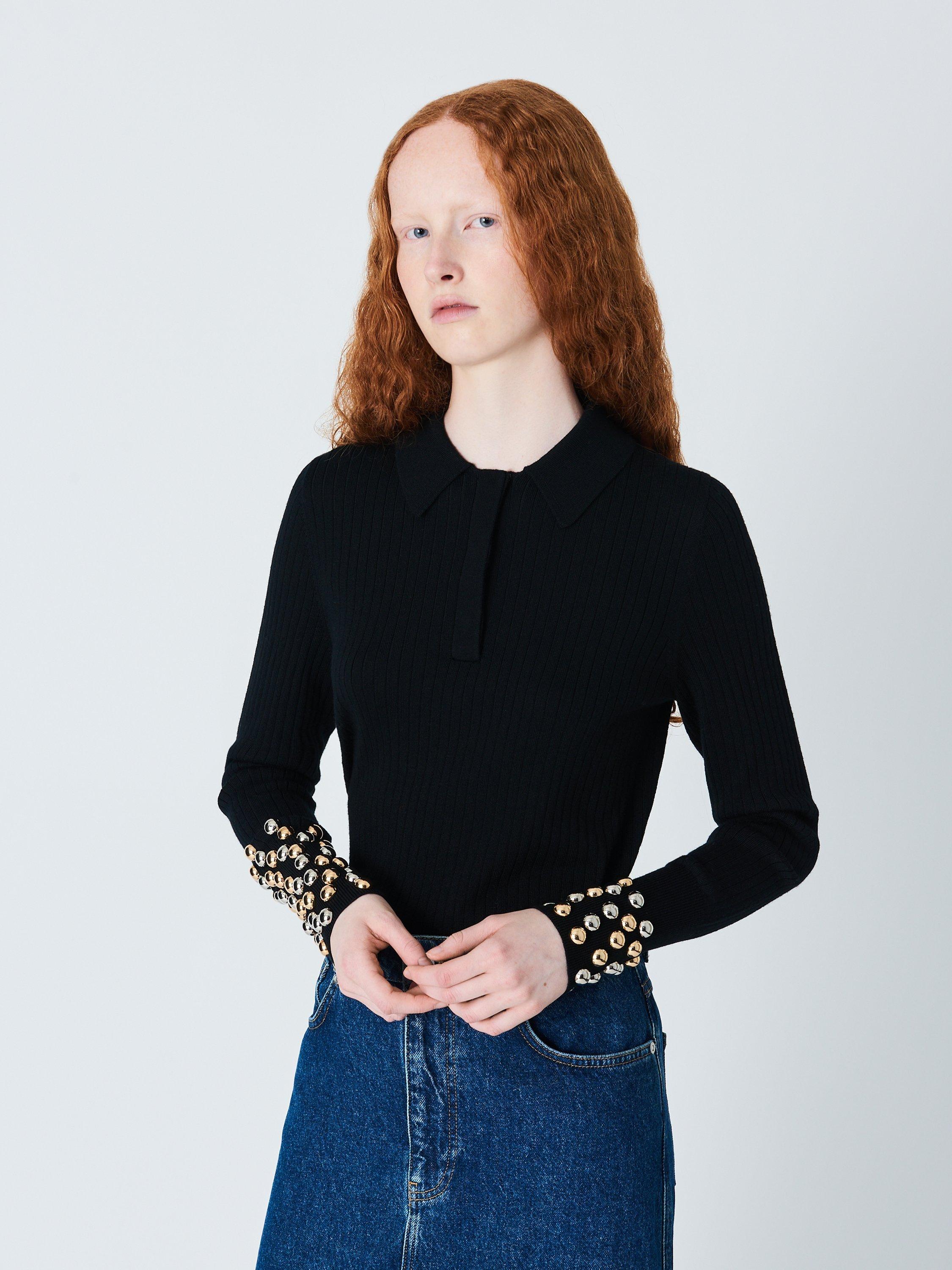 John Lewis x A.W.A.K.E. MODE Embellished Cuff Jumper Black