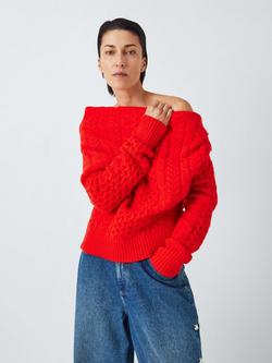 John Lewis x A.W.A.K.E. MODE Asymmetric Cable Jumper, Red