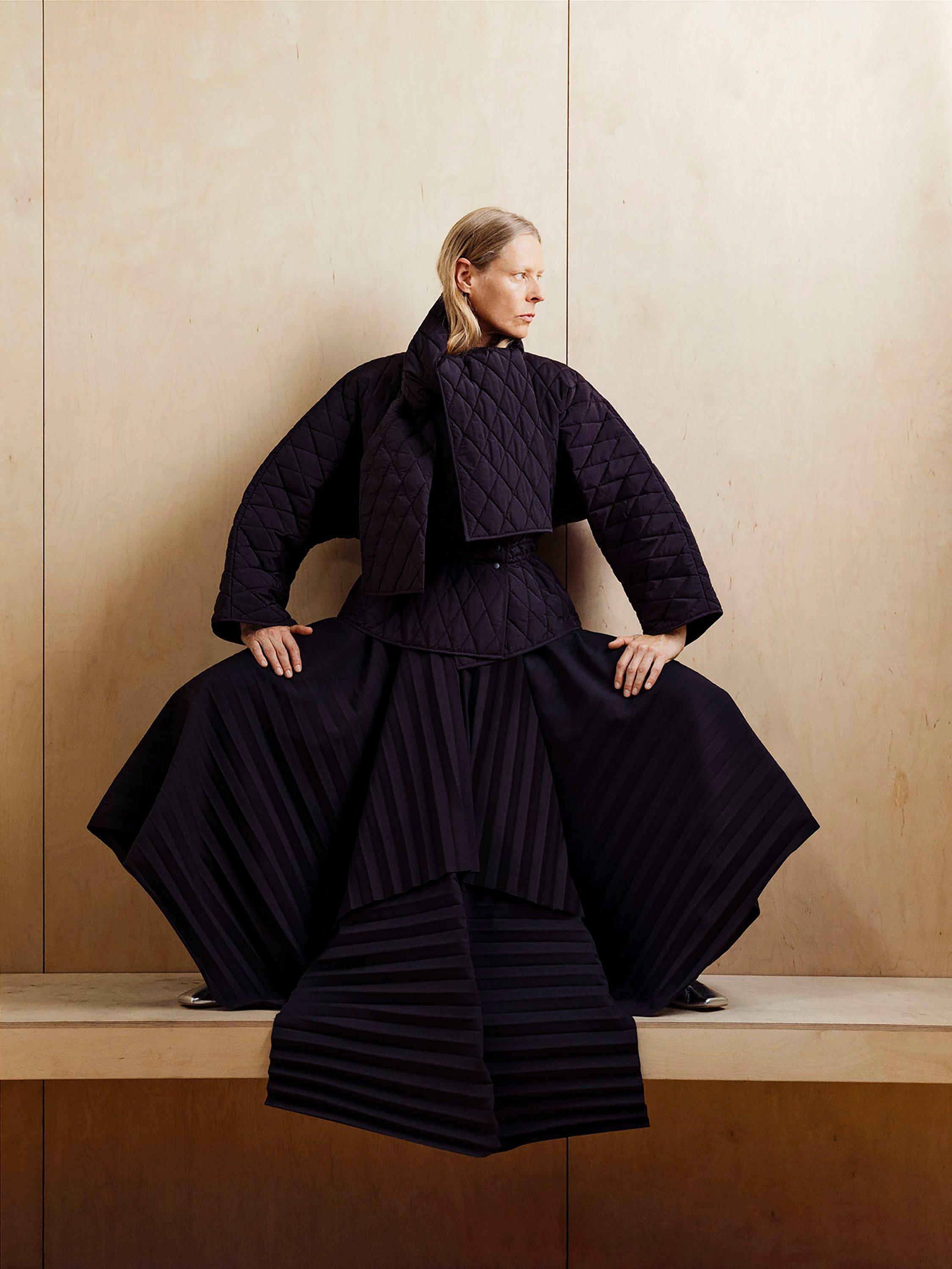 Product image 7 of 8, which shows John Lewis x A.W.A.K.E. MODE Quilted Sculptural Jacket, Black, 14