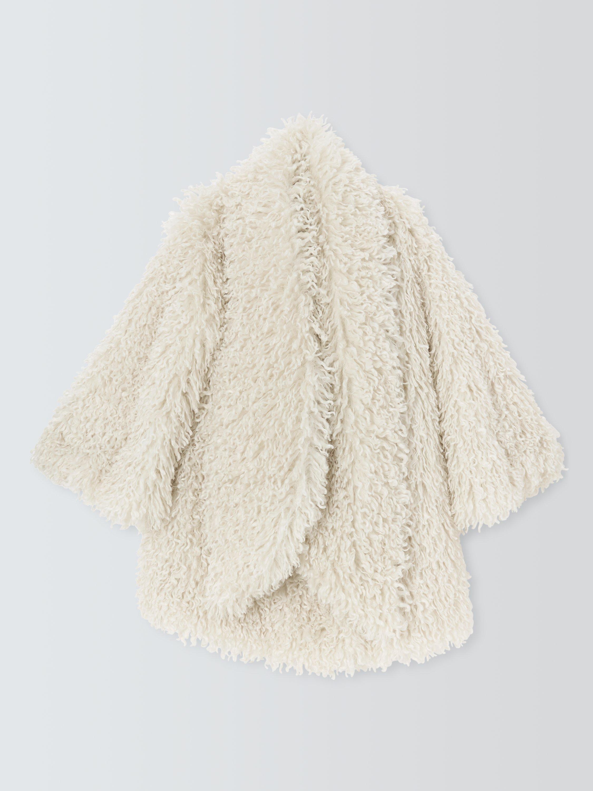 Product image 4 of 7, which shows John Lewis x A.W.A.K.E. MODE Oversized Faux Fur Scarf Coat, Off White, 8