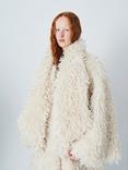 John Lewis x A.W.A.K.E. MODE Oversized Faux Fur Scarf Coat, Off White
