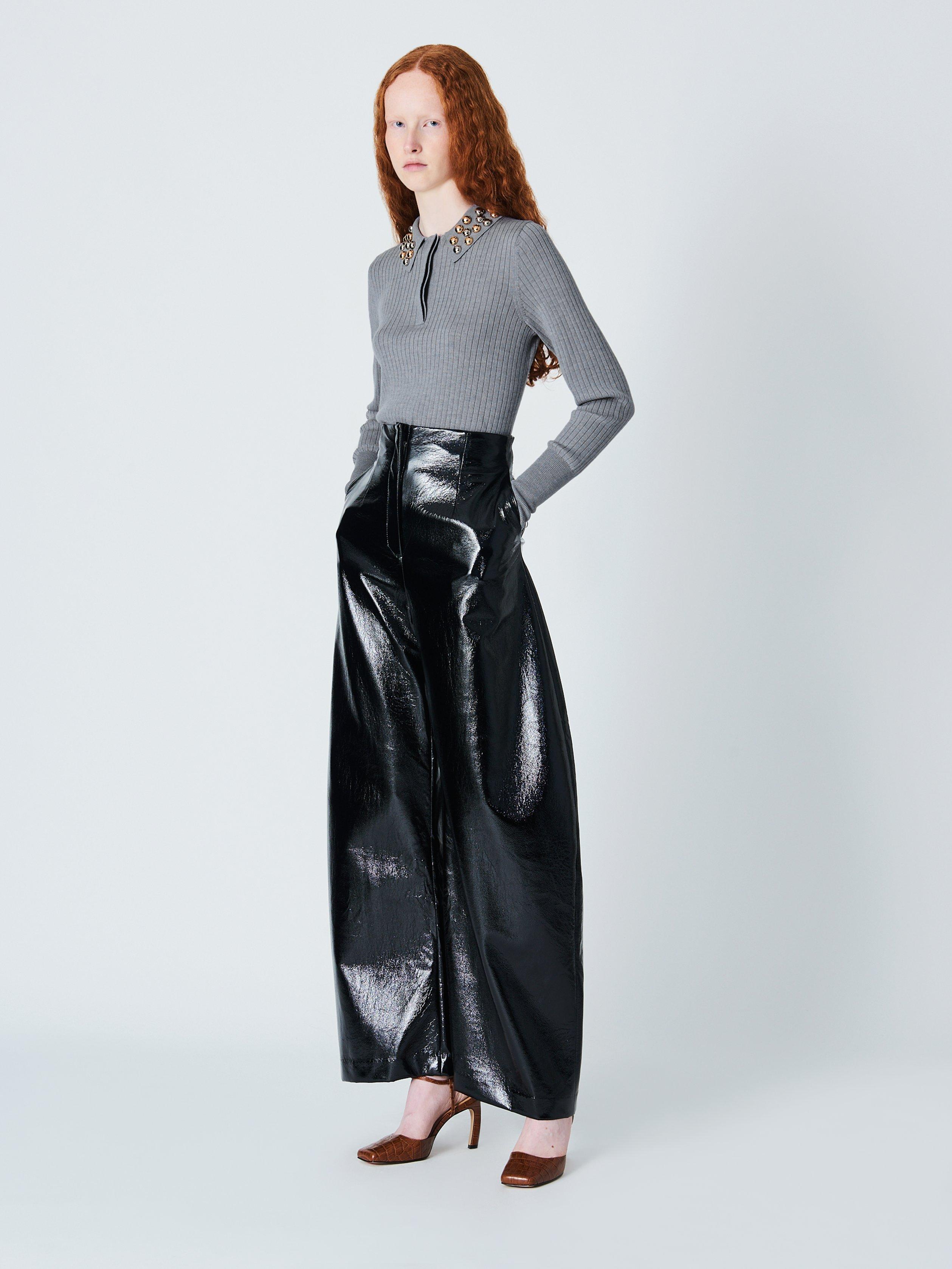 Product image 3 of 5, which shows John Lewis x A.W.A.K.E. MODE Embellished Collar Jumper, Grey, 6
