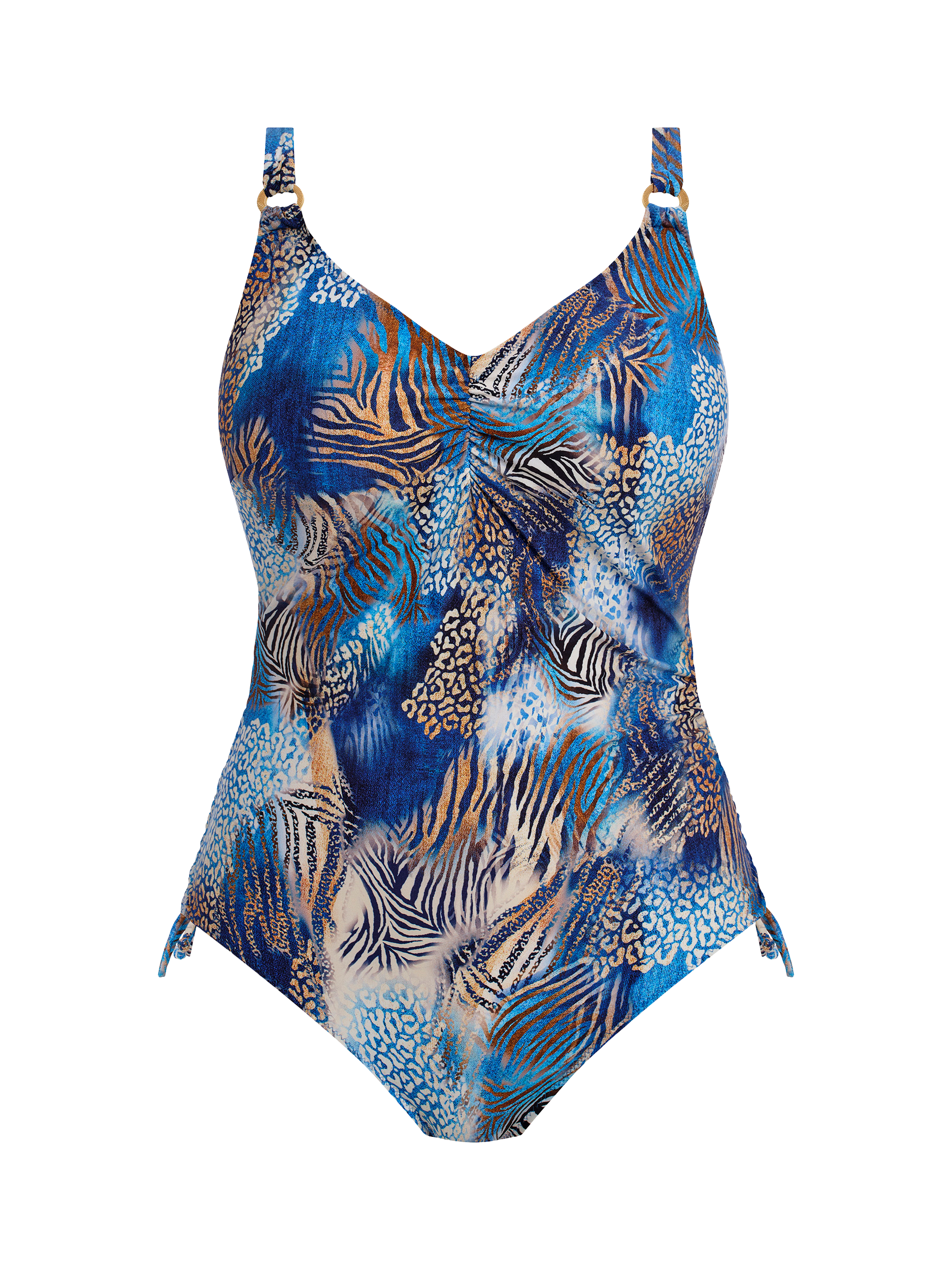 Product image 4 of 5, which shows Fantasie Seraya Sands Underwired Swimsuit, Denim, 34E