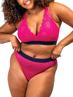 Lemonade Dolls Trilogy Lace High Waist Knickers, Deep Pink, Deep Pink