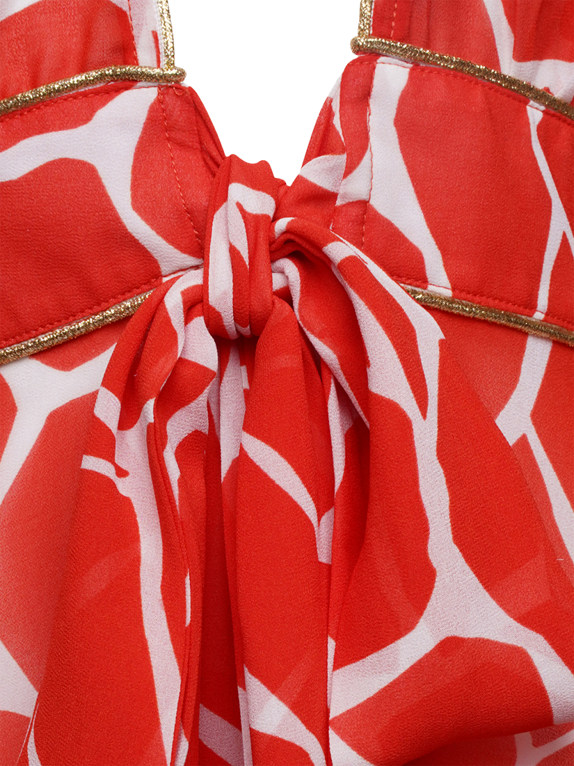 Product image 7 of 7, which shows NAIA Beach Bel Air Open Kaftan, Red Giraffe, S