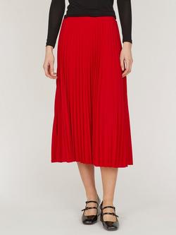 Sisters Point Malou Pleated Midi Skirt, Ruby