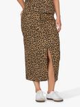 Sisters Point Olia Leopard Print Denim Skirt, Multi