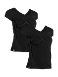 Bshirt Organic Cotton Blend Lift The Flap Breastfeeding Materntiy T-Shirt, Pack of 2