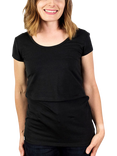 Bshirt Organic Cotton Blend Lift The Flap Breastfeeding Materntiy T-Shirt, Pack of 2