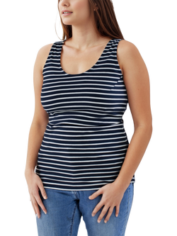 Bshirt Lift Nursing Stripe Organic Cotton Blend Vest Tops, Pack of 2, Navy/White - view 2, Navy/White
