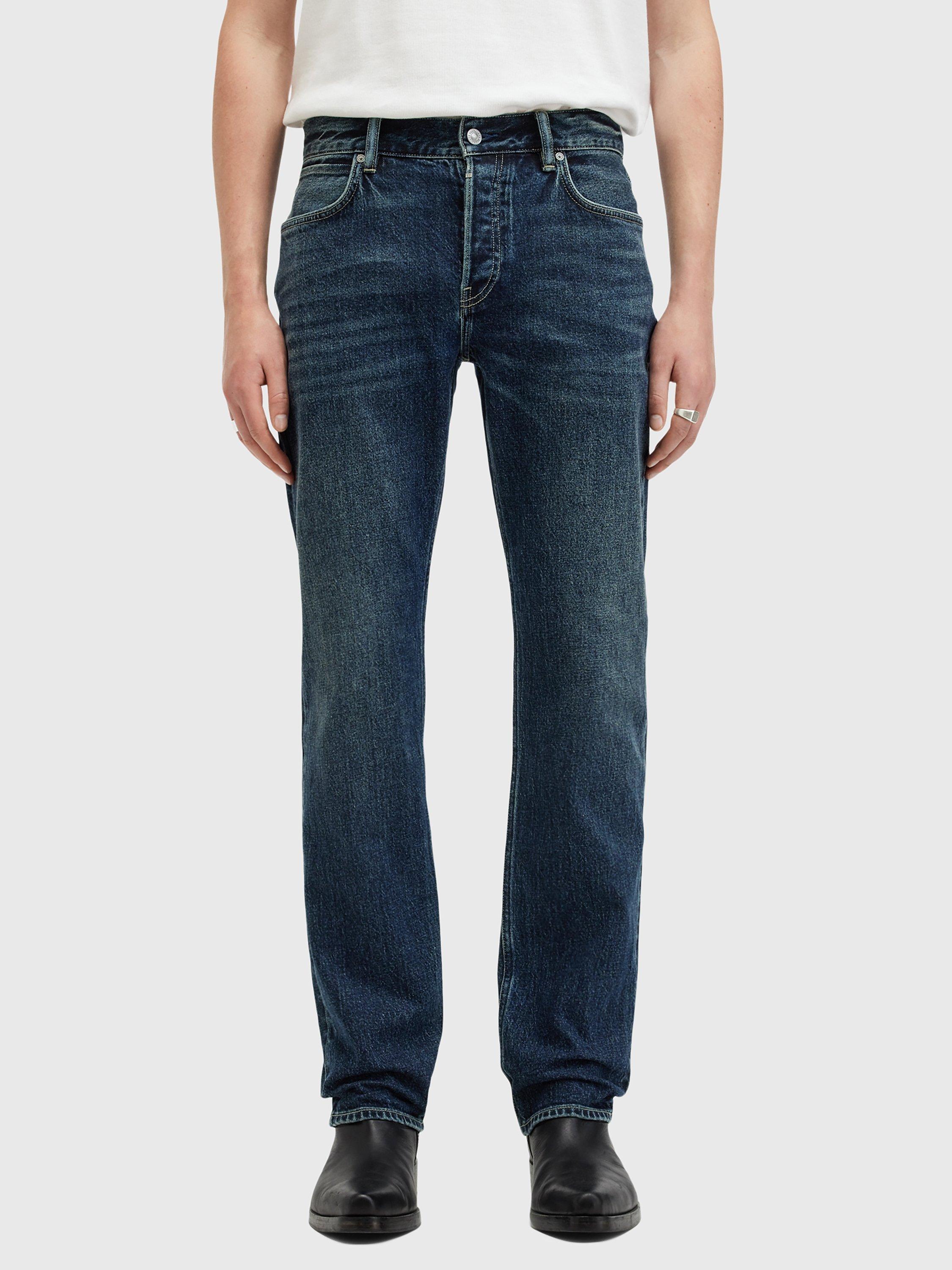 Product image 1 of 11, which shows AllSaints Iggy Slim Fit Jeans, Blue Indigo, W28/L30