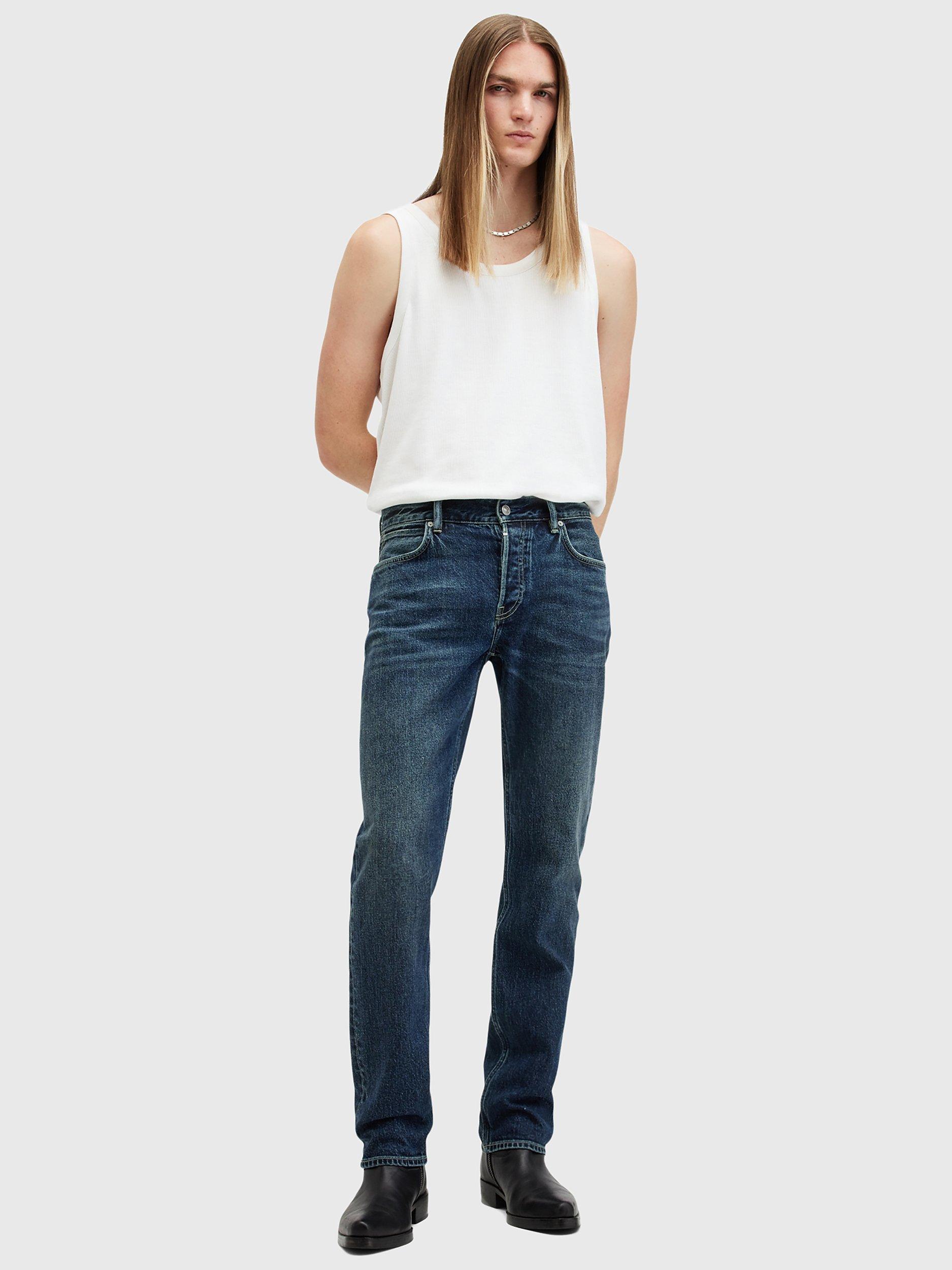 Product image 3 of 11, which shows AllSaints Iggy Slim Fit Jeans, Blue Indigo, W28/L30