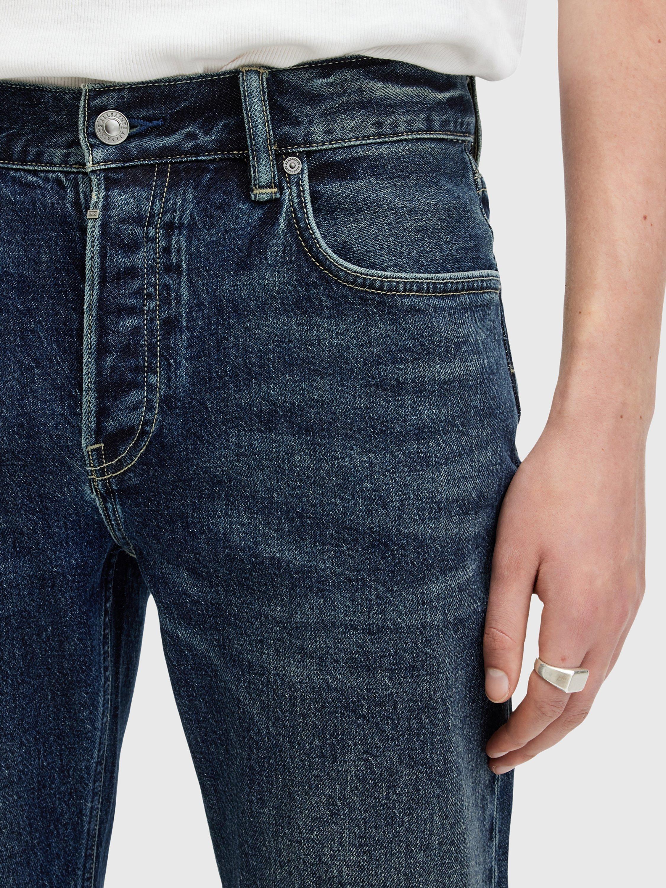 Product image 5 of 11, which shows AllSaints Iggy Slim Fit Jeans, Blue Indigo, W28/L30