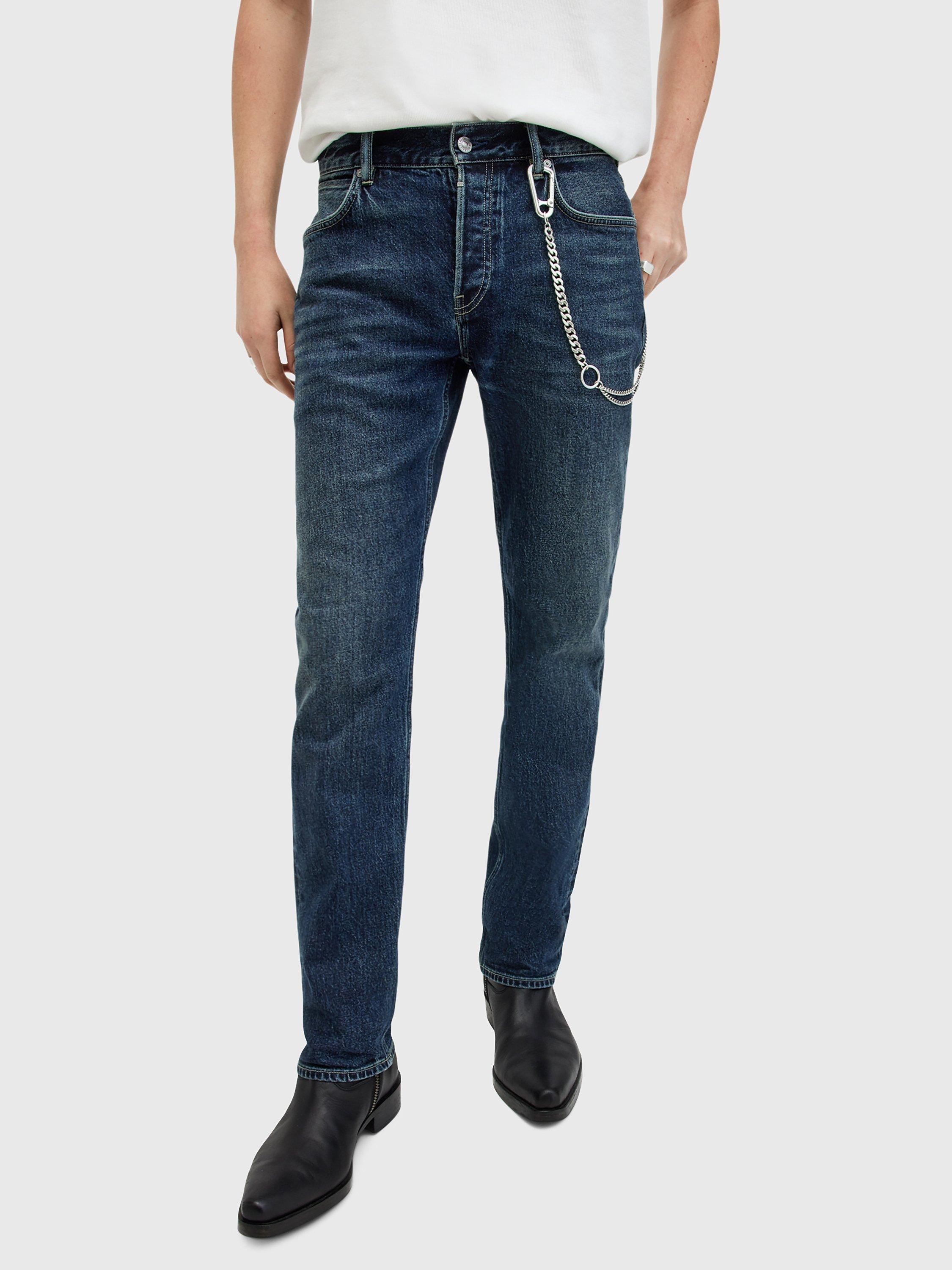 Product image 7 of 11, which shows AllSaints Iggy Slim Fit Jeans, Blue Indigo, W28/L30