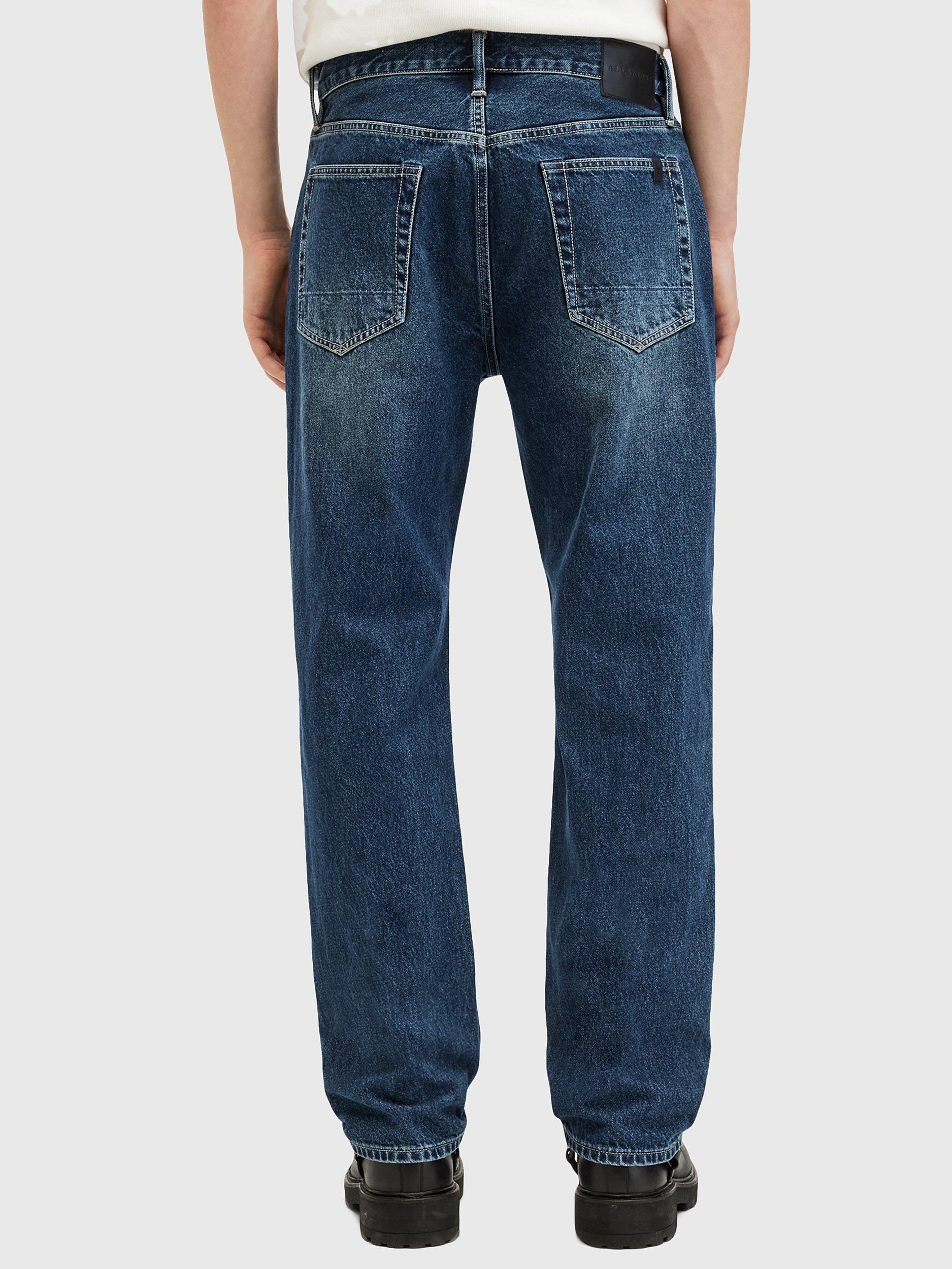 Product image 2 of 10, which shows AllSaints Reid Straight Fit Denim Jeans, Blue Indigo, W28/L32