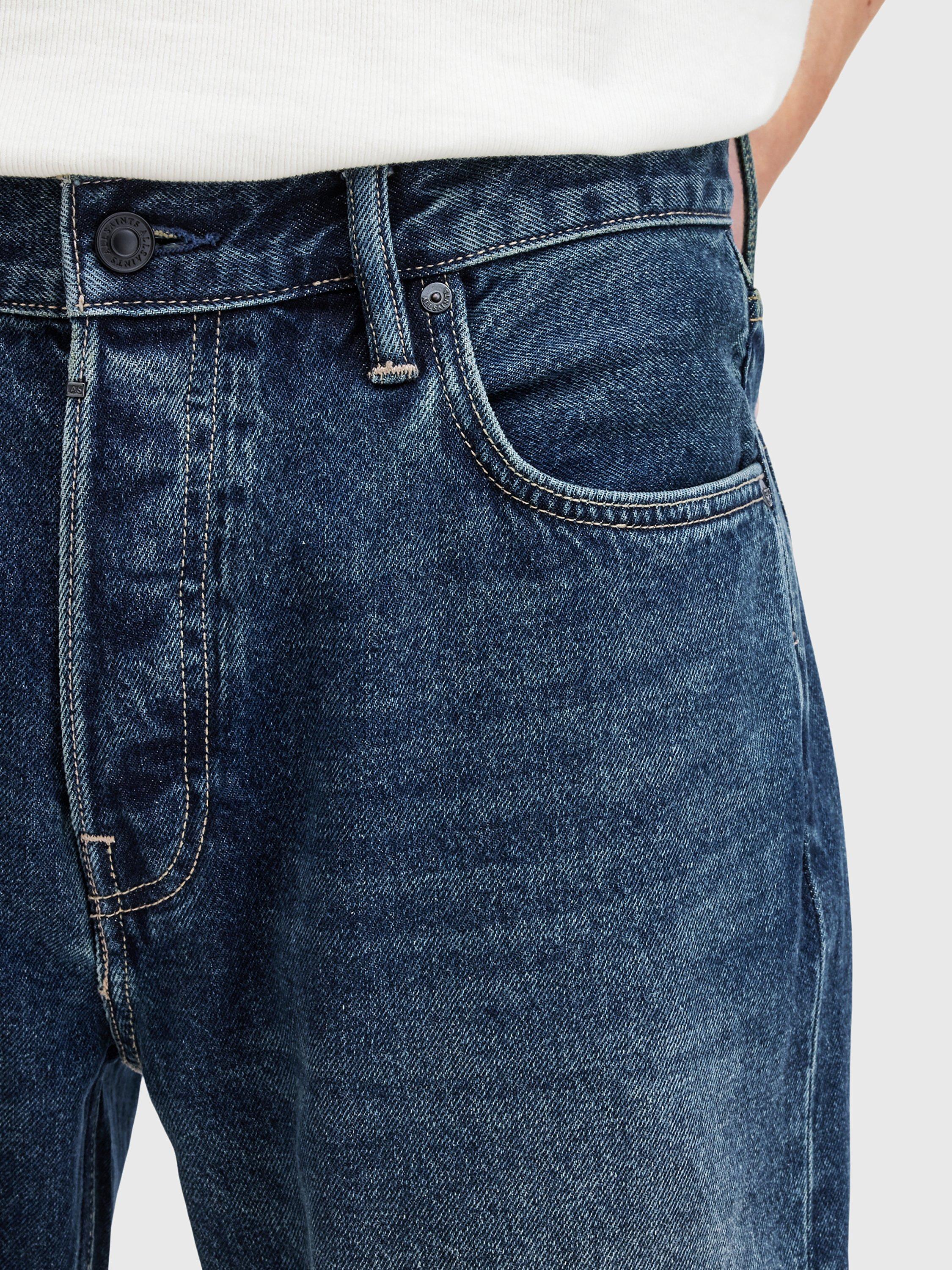 Product image 5 of 10, which shows AllSaints Reid Straight Fit Denim Jeans, Blue Indigo, W28/L32