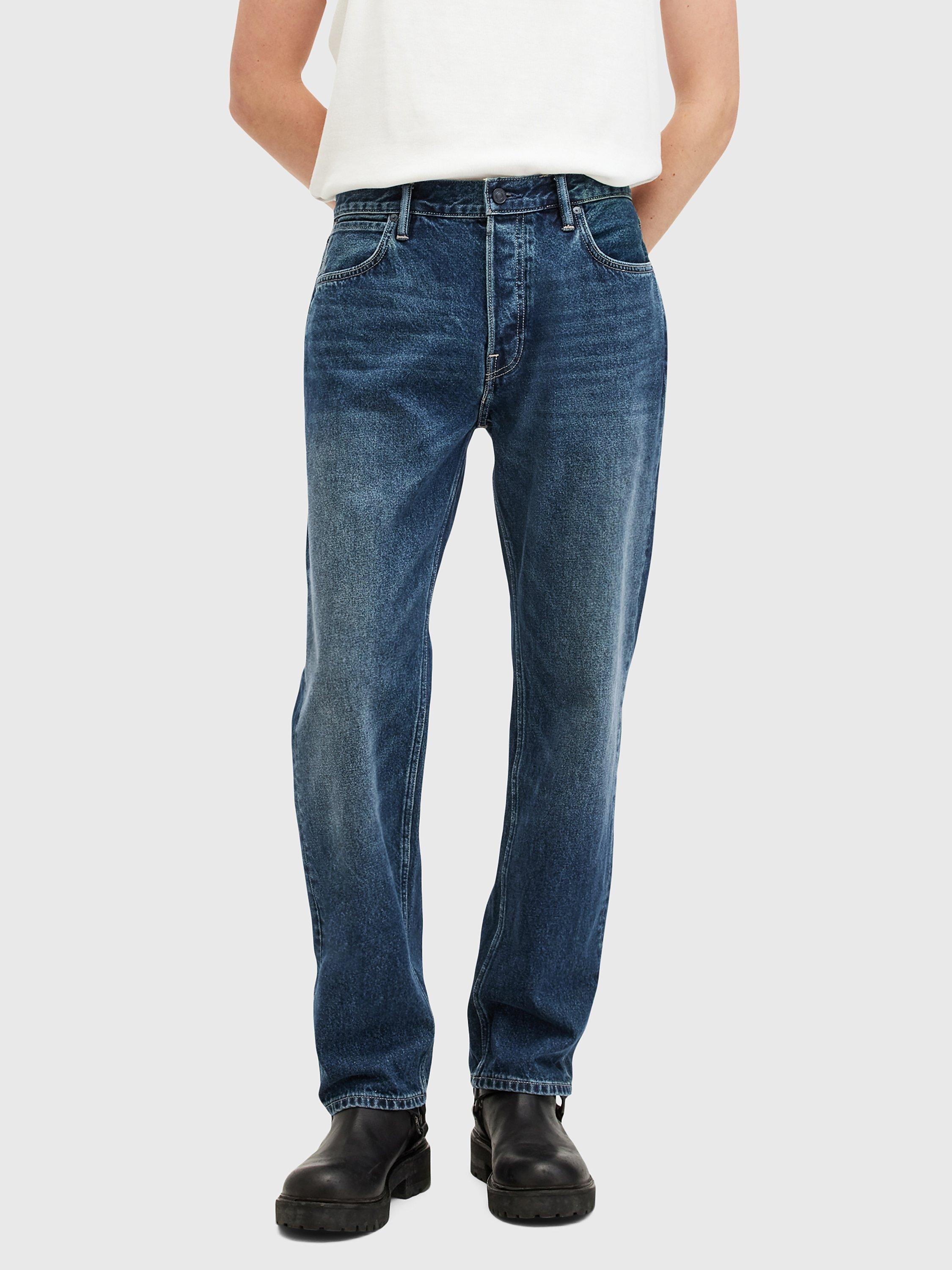 Product image 7 of 10, which shows AllSaints Reid Straight Fit Denim Jeans, Blue Indigo, W28/L32