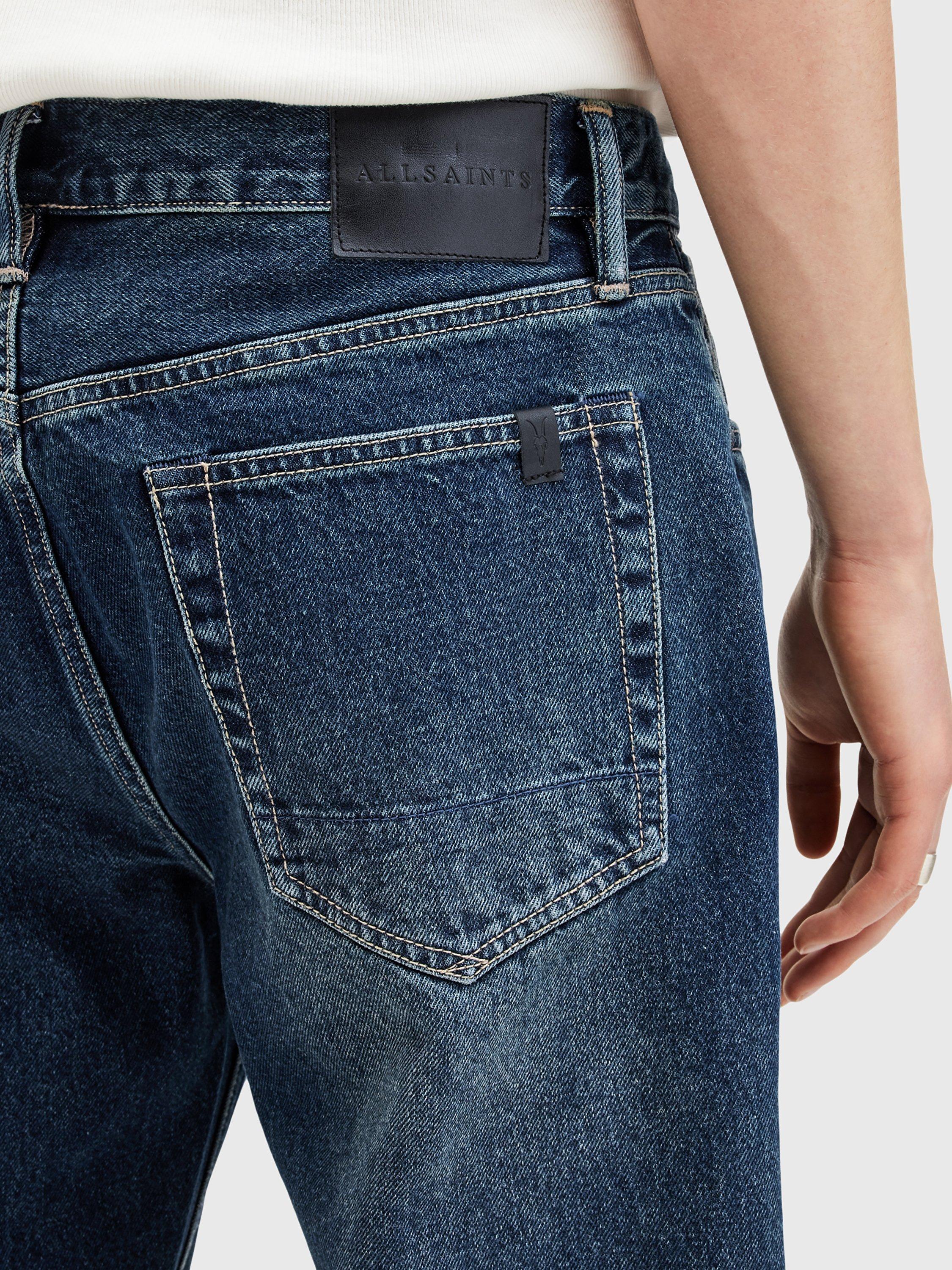 Product image 9 of 10, which shows AllSaints Reid Straight Fit Denim Jeans, Blue Indigo, W28/L32