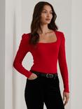 Lauren Ralph Lauren Judy Square Neck Top, Red