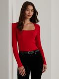 Lauren Ralph Lauren Judy Square Neck Top, Red