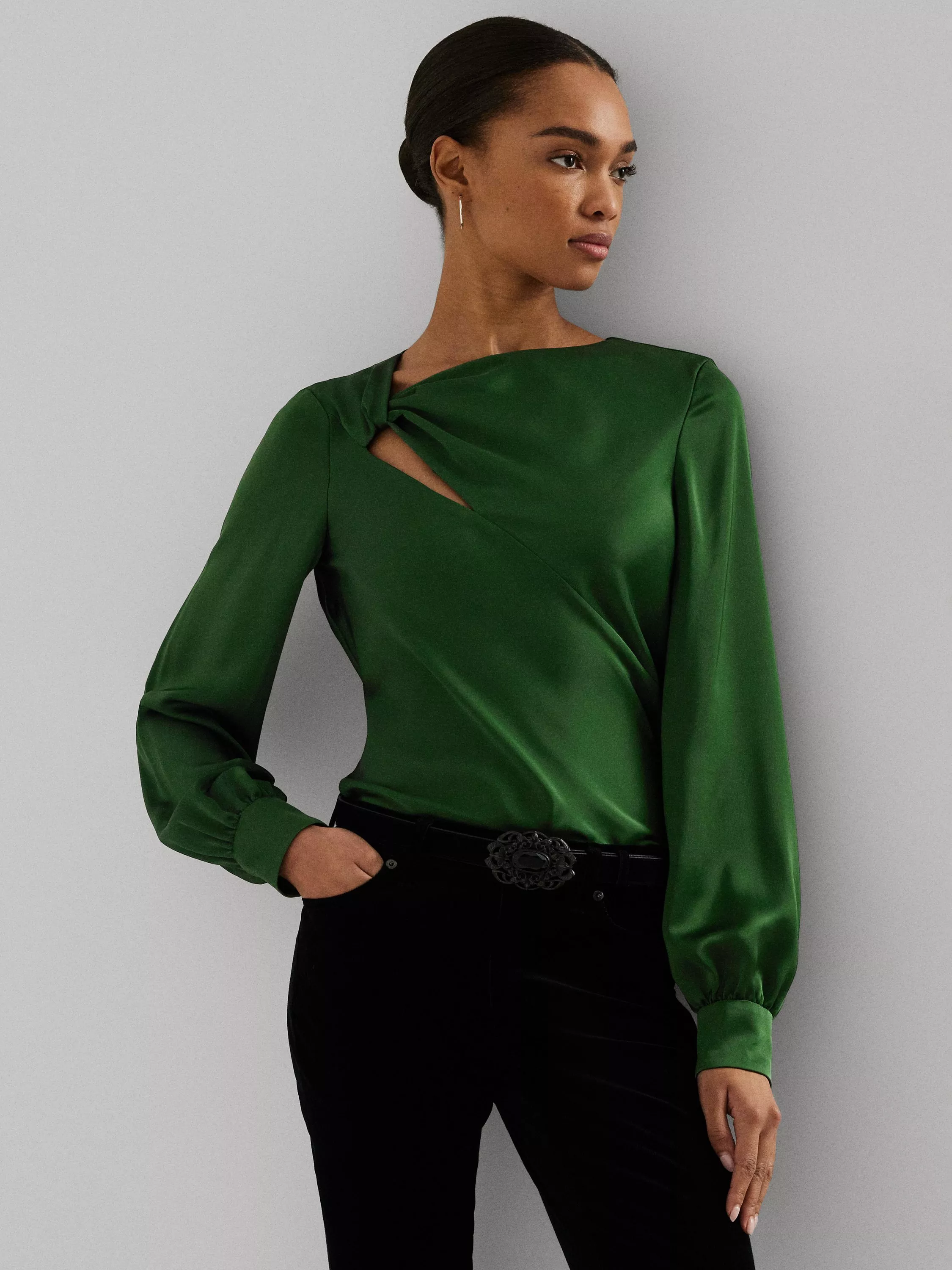 Ralph lauren green blouse hotsell