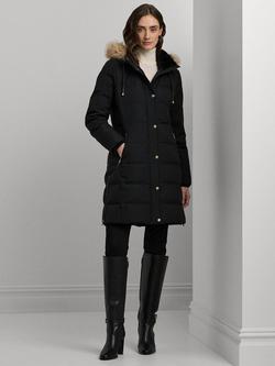 Lauren Ralph Lauren Hooded Puffer Coat, Black, Black