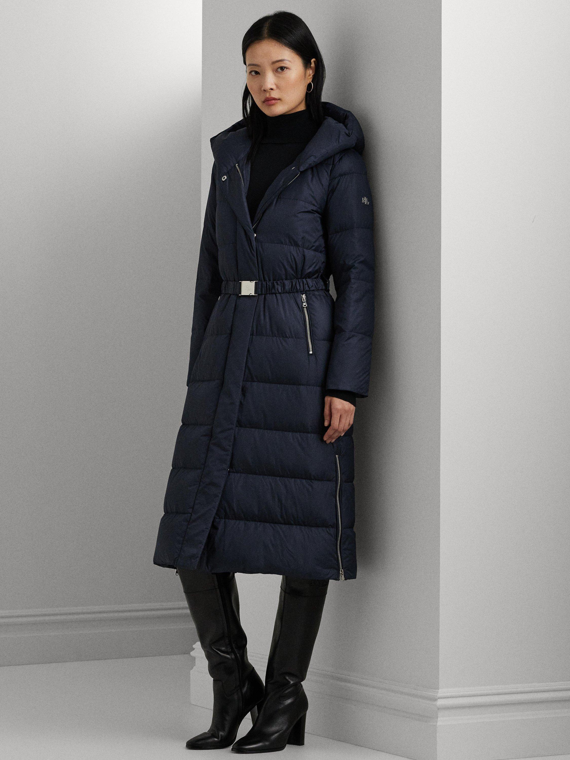 Lauren Ralph Lauren Belted Maxi Puffer Coat Dark Navy