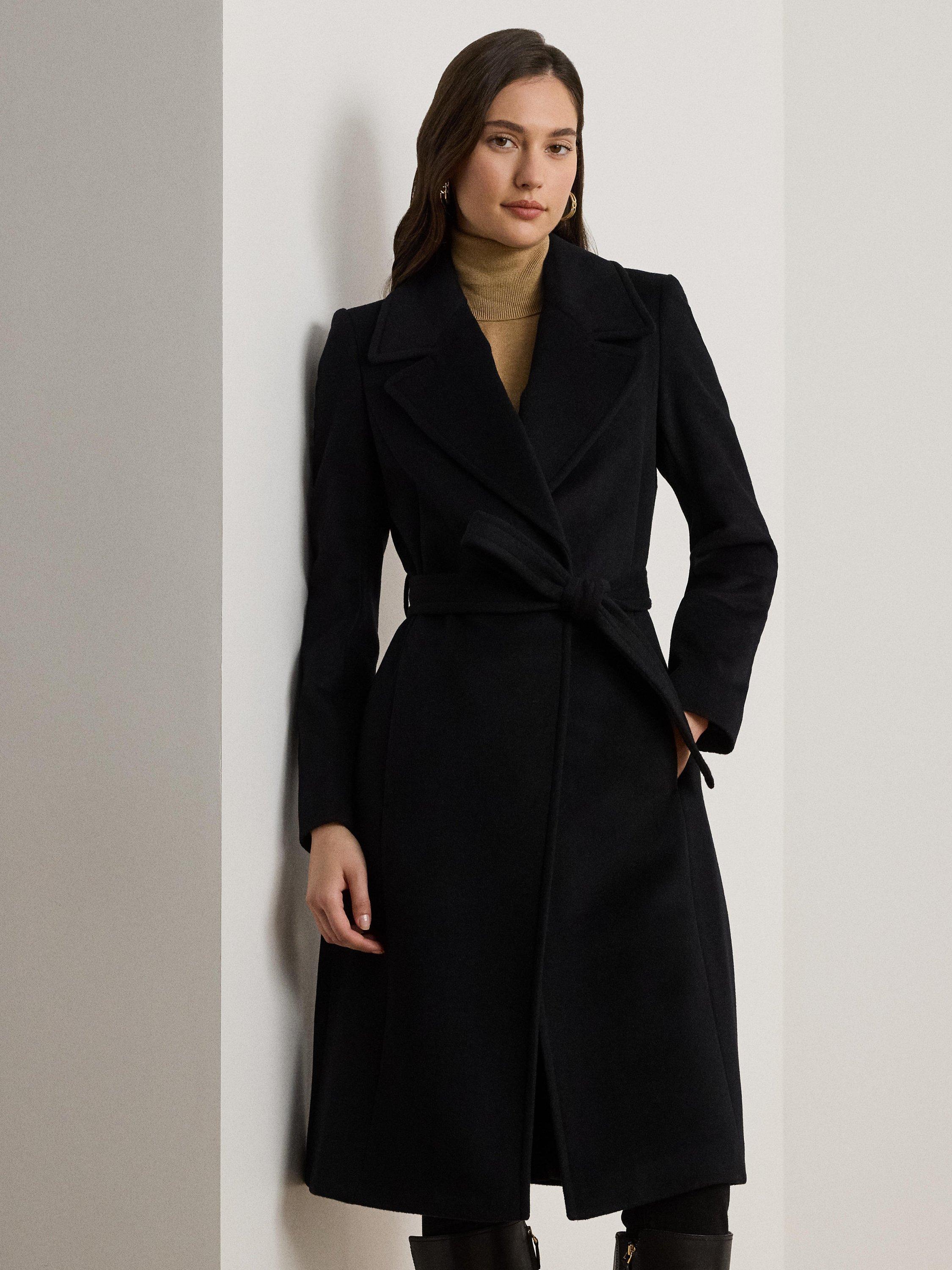 Ralph lauren long black coat best sale