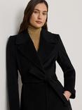 Lauren Ralph Lauren Wool Blend Wrap 42" Coat, Black