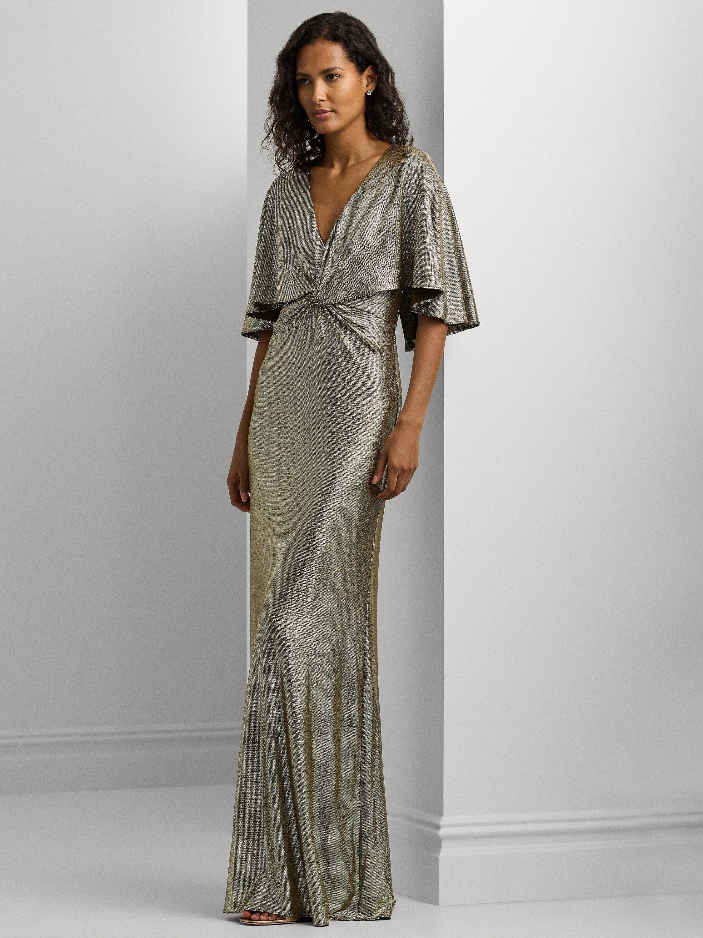 Lauren Ralph Lauren Phinya Maxi Dress Green Gold