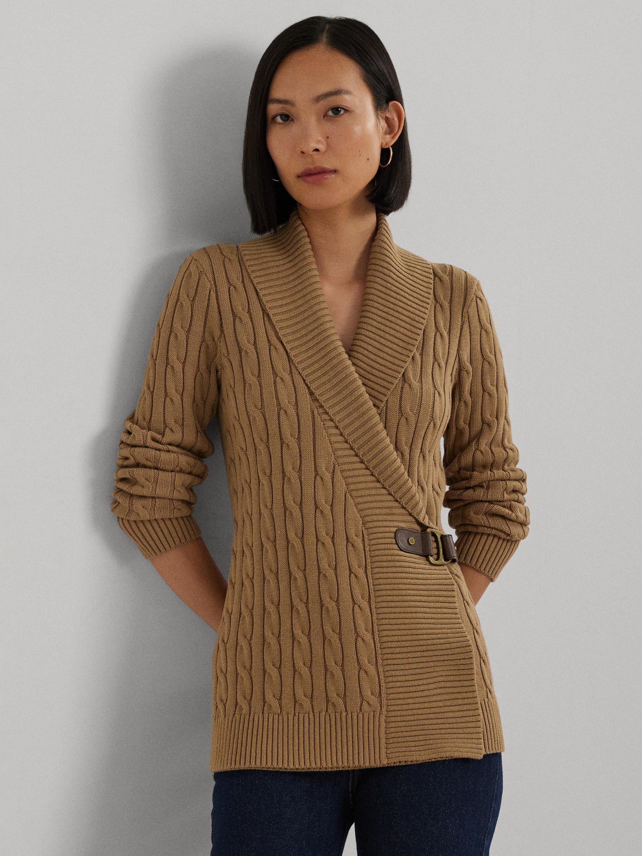 Lauren Ralph Lauren Donato Buckle Cardigan, Classic Camel