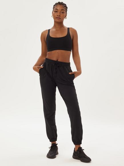 Girlfriend Collective Reset Slim Straight Leg Trousers, Black, Black