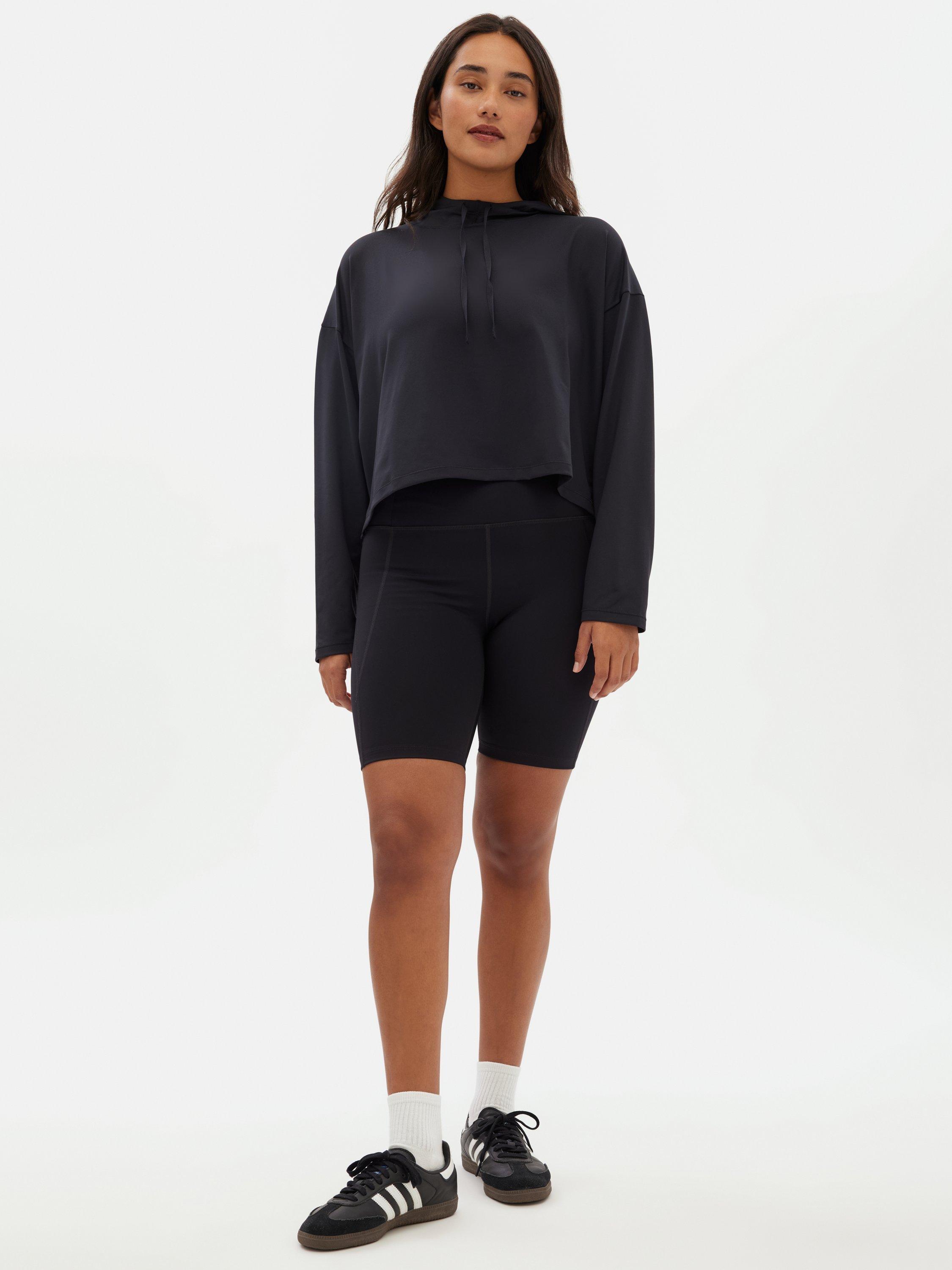 Product image 4 of 4, which shows Girlfriend Collective Reset Long Sleeve Hoodie, Black, XS
