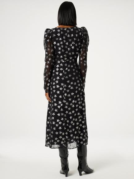 Fabienne Chapot Vera Midi Dress, Black/Silver - view 2, Black/Silver