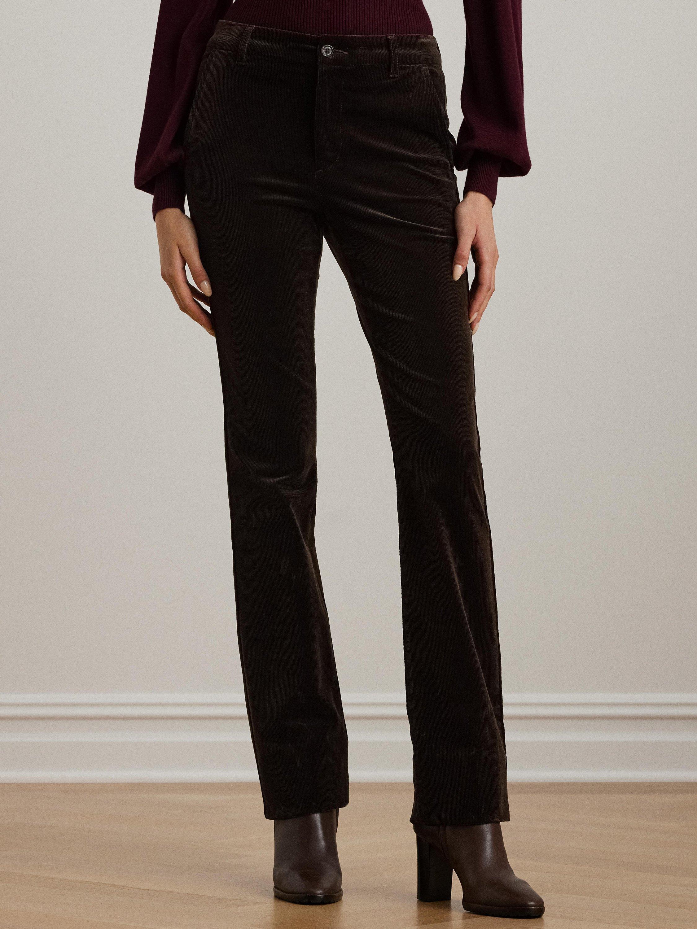 Lauren Ralph Lauren High Rise Bootcut Corduroy Trousers Circuit Brown