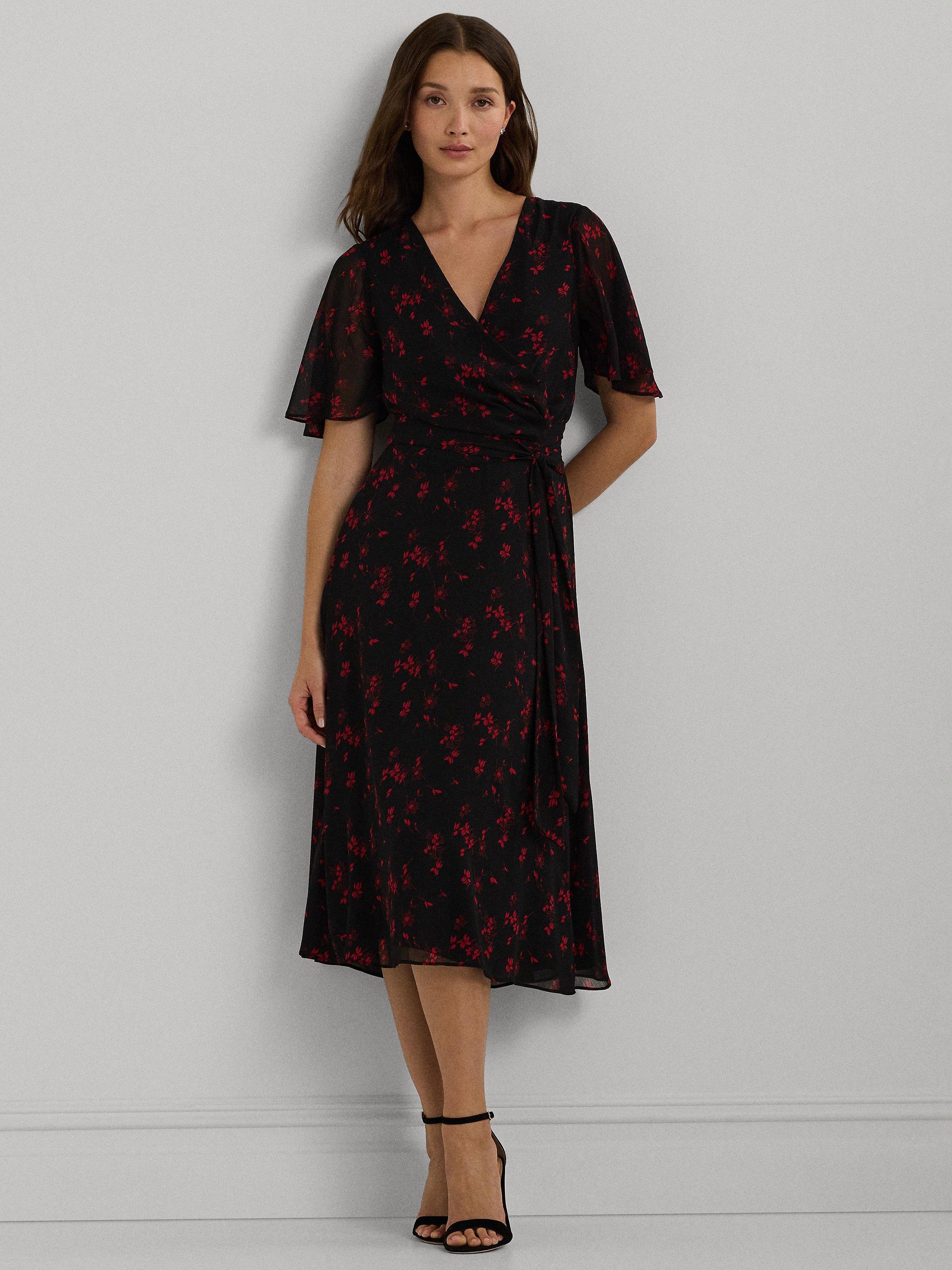 Ralph lauren black floral dress best sale