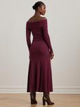 Lauren Ralph Lauren Elowyn Rib Knit Midi Dress, Pinot Noir