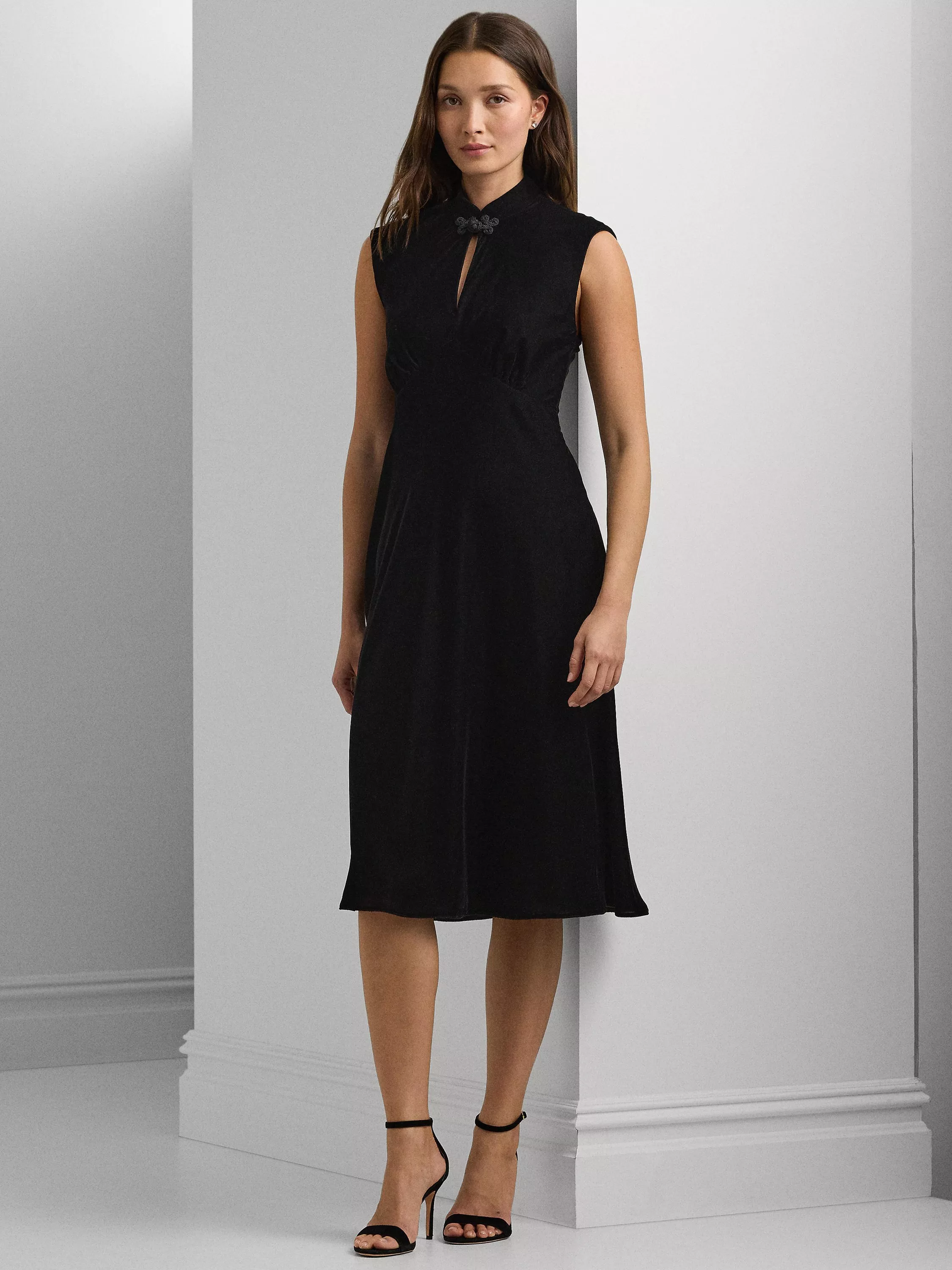 Lauren Ralph Lauren Edilyah Velvet Dress Black