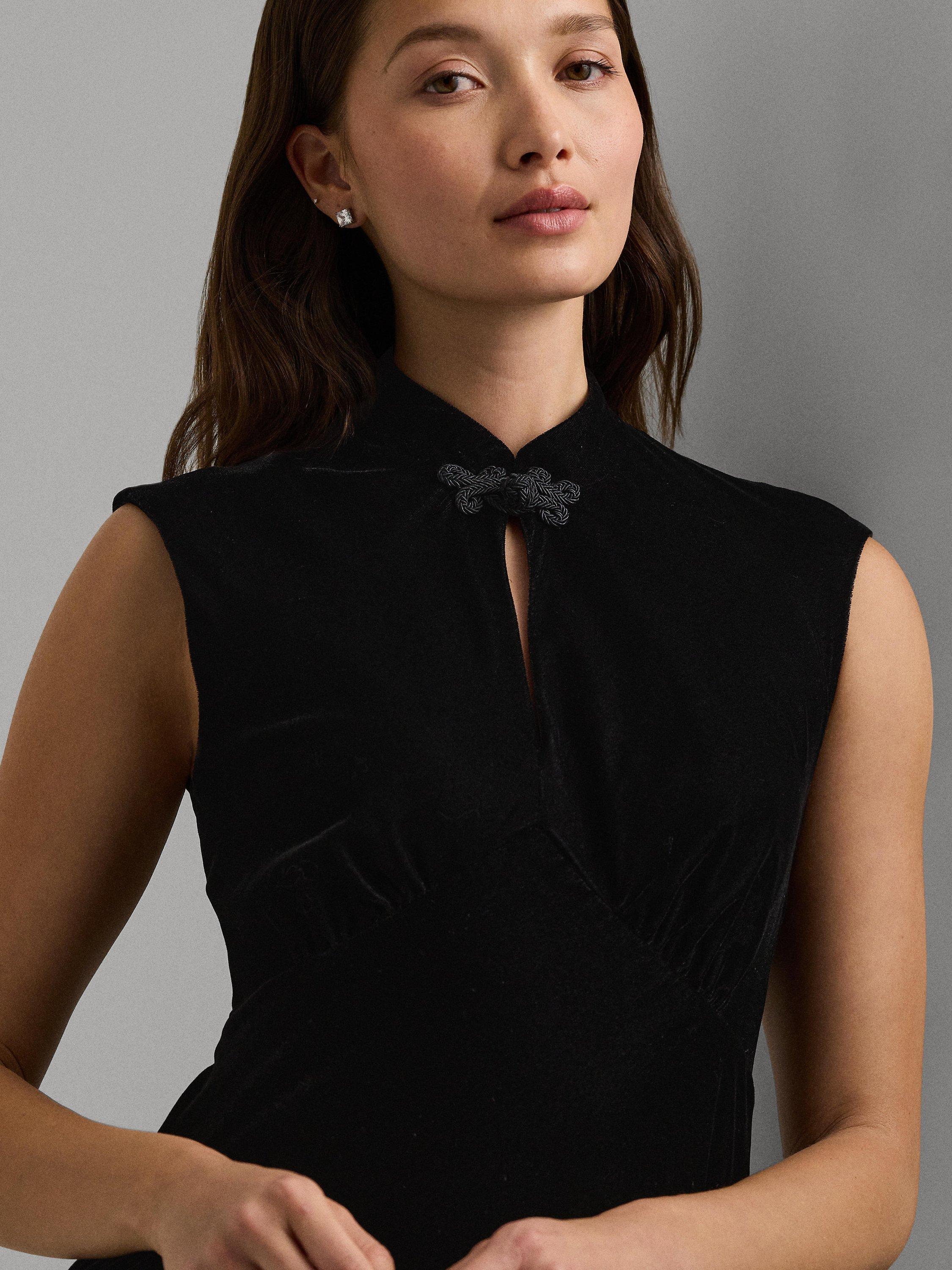 Product image 4 of 5, which shows Lauren Ralph Lauren Edilyah Velvet Dress, Black, 10