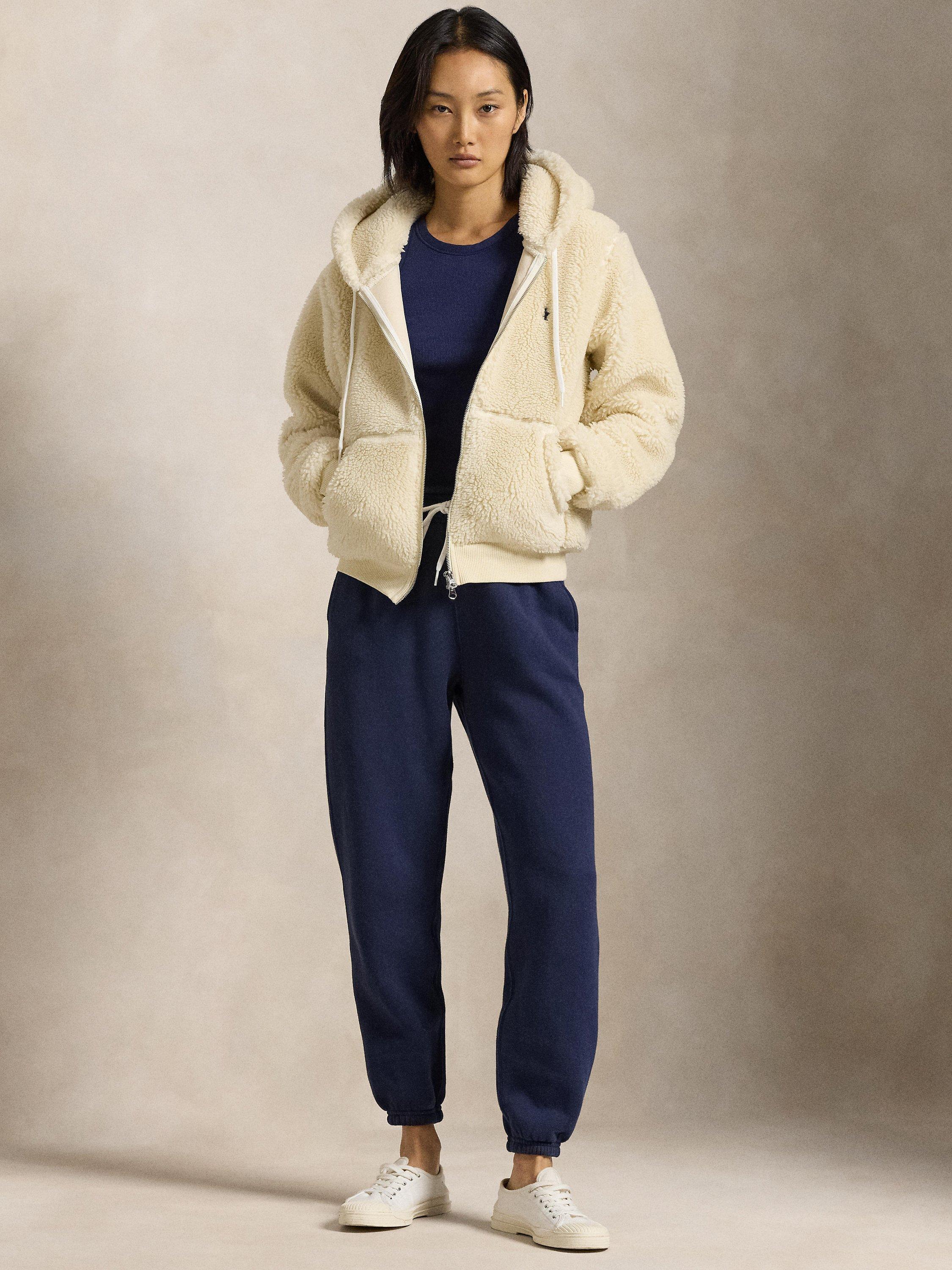 Polo Ralph Lauren High Pile Fleece Full Zip Hoodie, Cream