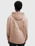 AllSaints Tierra Circle Logo Hoodie, Brown Mid