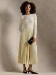 Polo Ralph Lauren Pleat Skirt Wool Rich Dress, Cream