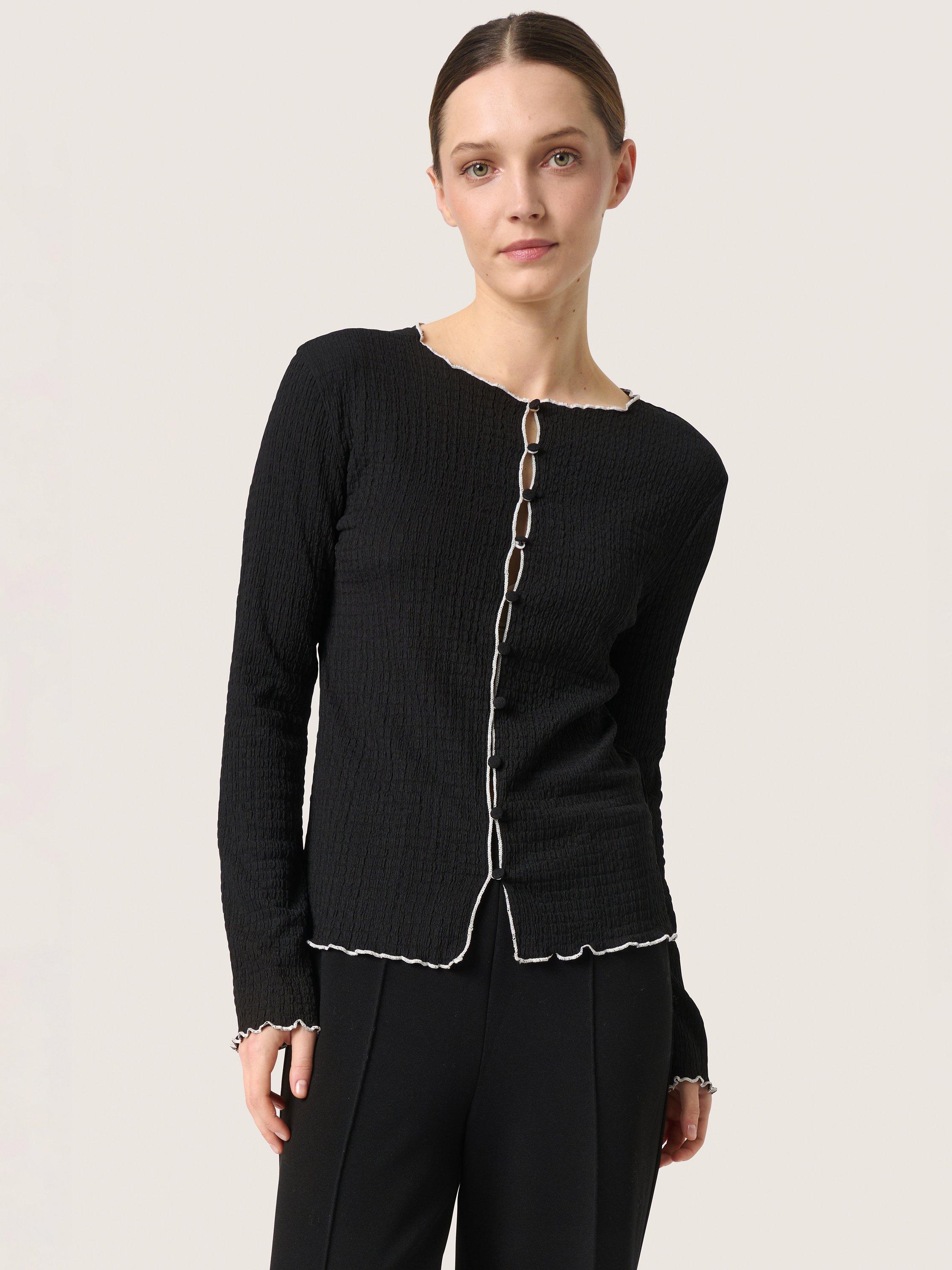 Product image 1 of 5, which shows Soaked In Luxury Buranna Cardigan, Black, XS