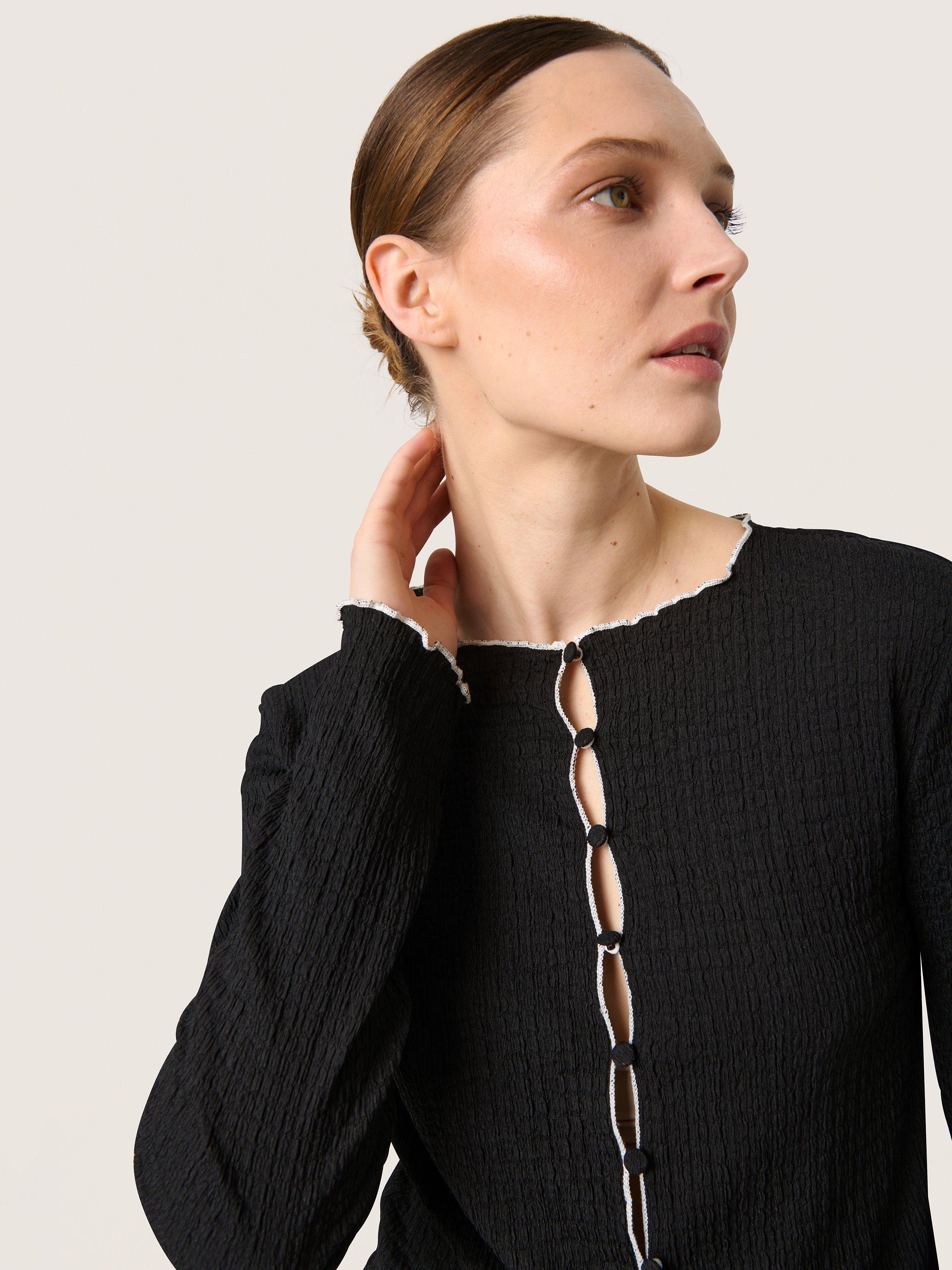 Product image 3 of 5, which shows Soaked In Luxury Buranna Cardigan, Black, XS