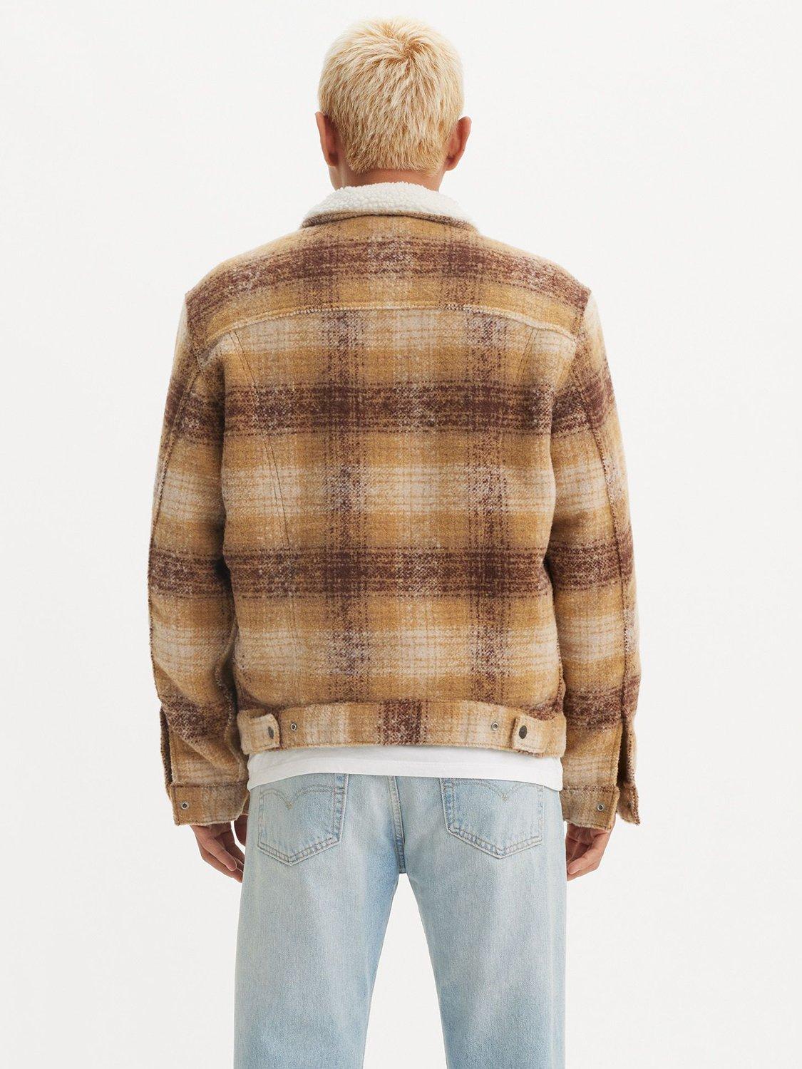 Plaid sherpa trucker jacket hotsell