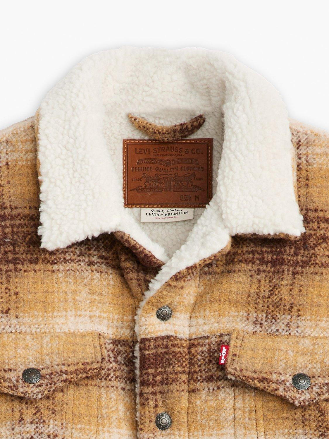 Levi s Type III Plaid Check Sherpa Trucker Jacket Curry