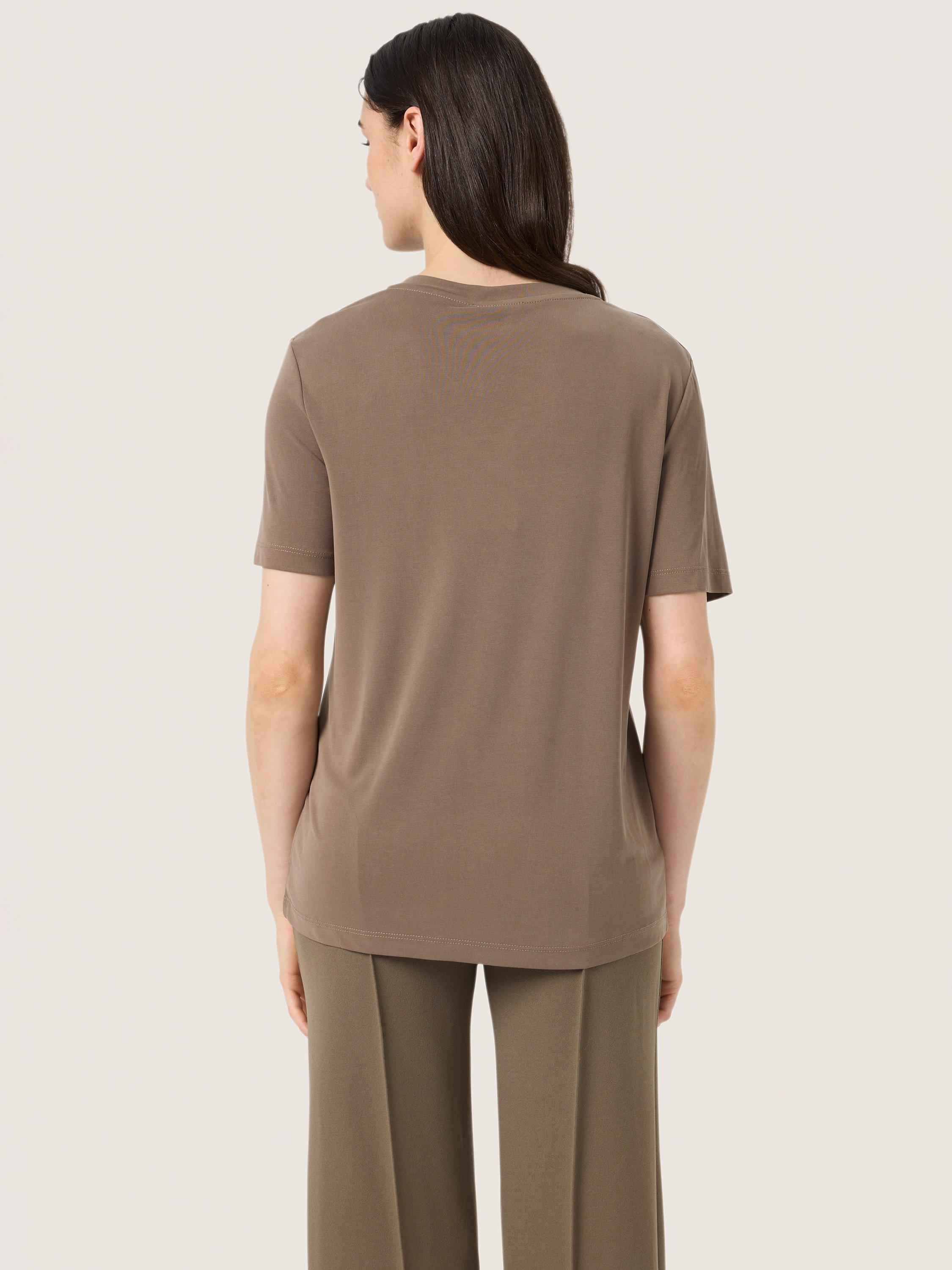 Product image 2 of 6, which shows Soaked In Luxury Columbine T-Shirt, Morel, XS