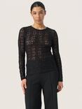 Soaked In Luxury Maleve Skylara Sheer Floral Lace Top, Black